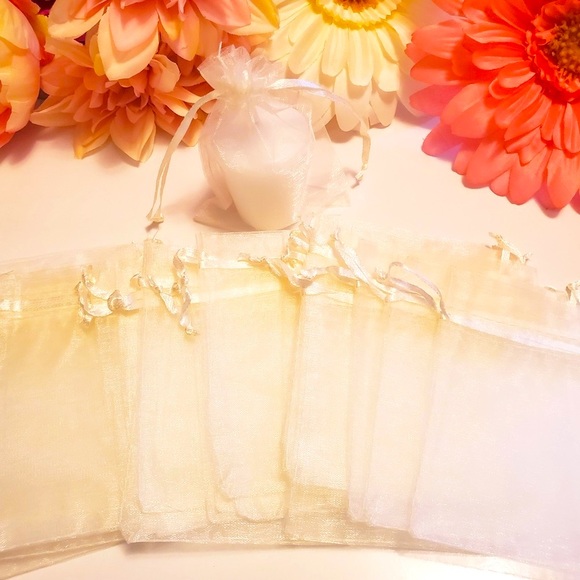 Ivory Beige Shimmering Organza Bags 50 PCS - Picture 3 of 5